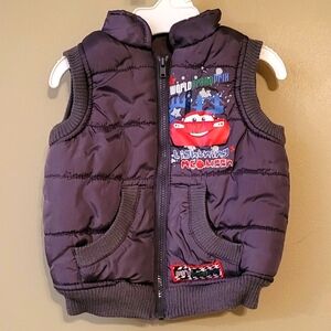 Disney baby Lightning McQueen grey puffer nylon vest
